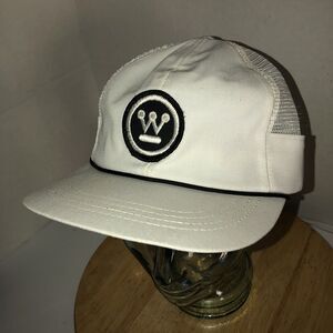 VTG WESTINGHOUSE 80s USA White Pinwheel Trucker Hat Cap Strapback Electric RARE